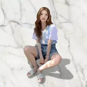 [옷자락]여성 라운드넥 크롭 플라워 자수 니트 베스트_P424955198