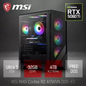 ⓒ MSI MAG Codex R2 A15NVN 에센셜 I05-E 울트라5 225F 32GB 4TB / 고성능 영상편집 코딩 게이밍 브랜드PC