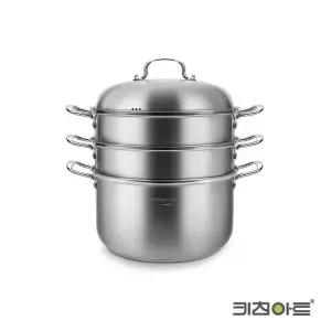 [알티피아]bns 키친아트 올가 스텐 인덕션 3단찜솥 냄비 32cm