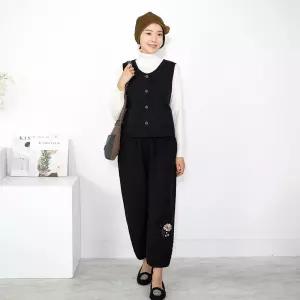 모슬린 엄마옷 면 핀턱자수 조끼바지생활한복세트 309CVB215 중년여성/50대/60대/70대/빅사이즈/할머니옷 5