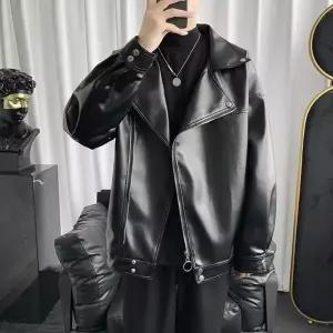 남성 데일리룩 항공 점퍼 가죽옷 봄가을 루즈핏 캐주얼 가죽 재킷 코트 바이커복 패션 인기3