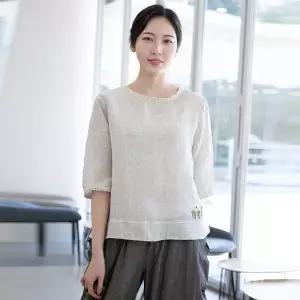 모슬린 엄마옷 린넨 생활한복 블라우스 614CVB328 중년여성/50대/60대/70대/빅사이즈/할머니옷 583849Moony
