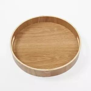 원목트레이 키친드 손잡이 원형 우드트레이 카페 서빙쟁반 30cm