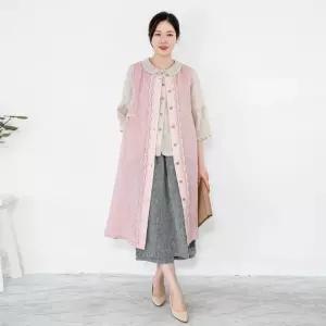 모슬린 엄마옷 린넨리본생활한복 롱조끼 614CVB428 중년여성/50대/60대/70대/빅사이즈/할머니옷 583850Moon