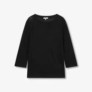 JAJU/자주 여 리넨 7부 티셔츠 블랙1298044