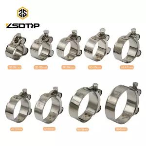 슬립 온 오토바이 머플러 클램프 키트 용 ZSDTRP 26-63mm 스테인레스 스틸 배기 클립