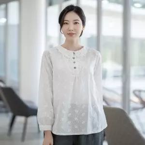 모슬린 엄마옷 면 레이스 생활한복 블라우스 613CVB235 중년여성/50대/60대/70대/빅사이즈/할머니옷 583854