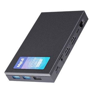 MeLE Quieter4C N100 팬리스 미니 소형 트리플 SSD 천체 PC 비즈니스 HDMI, 지원 프로 마이크로 사진 전원, USB-C 윈도우 산업용 PC, 512GB 데스크탑 듀얼 LPDDR5 컴퓨터 디스플레이, 4K 11 16GB