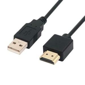 USB 2.0-HDMI 전원 호환 남성-남성 충전기 코드 스마트 장치용 케이블 분배기 어댑터