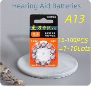 10-100개 Zenipower 보청기 배터리 A13 13A PR48 아연 공기