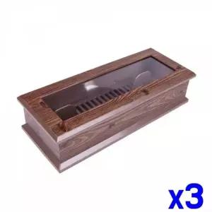 [골드스마일]WL 투명창 우드 수저함 x3개 수저꽂이 다용도꽂이 수저통