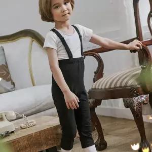 남아 발레복 세트 멜빵 칠부 바지 유아 무용복 연습용