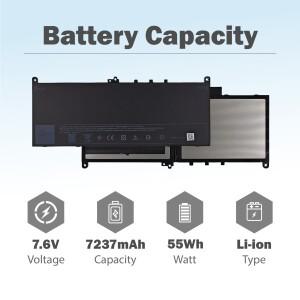 Dell Latitude E7270 J60J5 R1V85 MC34Y 242WD 1W2Y2용 55Wh 7237mAh 노트북 배터리