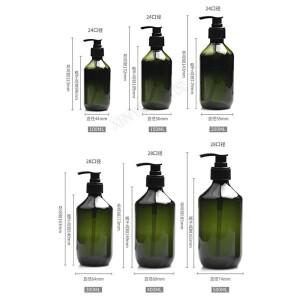 100-500ml 녹색 갈색 샴푸 리필 용 병 펌프 컨테이너 플라스틱 액체 샤워 젤 홈 목욕 공급