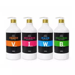 EOBOB 대용량 펌프형 1L 4개 어항 환수 세트 물갈이제 박테리아활성제 구피비타민 종합수질개선제