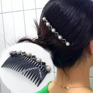 [룽스_62]형 펄 헤어빗핀 뒤꽂이 올림 머리핀