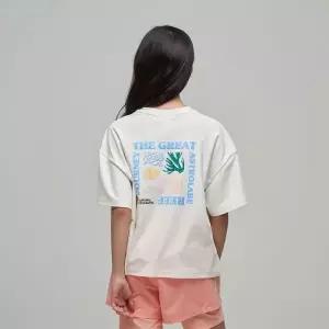 내셔널지오그래픽 키즈 K242GRG710 여아 워터 반팔티 IVORY 507658