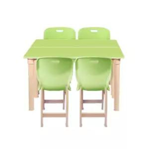 초등학생 전용 4인 칼라책상세트(원목원형다리) 학교 학원
