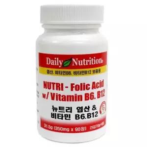 뉴트리 미국 비타민B 엽산 B9 비타민B6 B12 90정