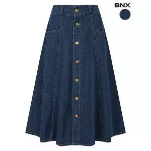 [하프클럽/BNX]버튼 플레어 데님 스커트