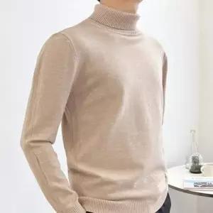 남자 겨울 반목폴라 폴라티 긴팔 터틀넥 니트 티셔츠 (WFJKJM7)