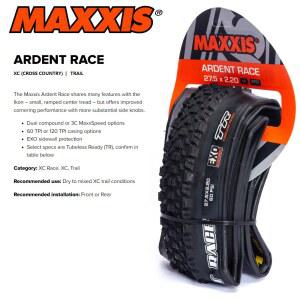 MAXXIS ARDENT RACE 튜브리스 산악 자전거 타이어 M329RU 27 5x 35 29x MTB