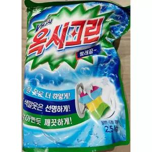 (2.5Kg) 옥시크린 세탁 세제 리필용/가정용/세탁비누/가루세제/드럼세탁기/생필품/세정제/대용량/세탁용품