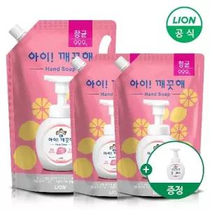 아이깨끗해 핸드워시 리필 1.8L 1개+리필 600ml 2개 (+250ml 공용기 증정) (순/레몬 택1)
