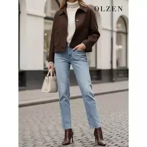 [올젠][OLZEN W] 여성 프리즘 스탠다드 데님 팬츠 (ZLC4DP1101)