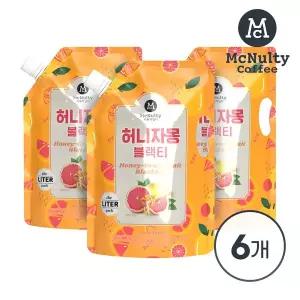 [맥널티] 아이스 파우치 허니자몽 블랙티 1L 6입