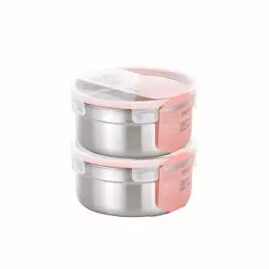 스텐락 국산 스텐밀폐용기 퓨어 원형 8호 1800ml 2P세트