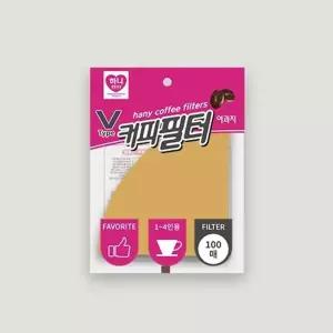 하니 V브이형 커피필터100매 1-4인용/커피/필터/거름/종이/여과지/드립백/거름망/드립/커피망/핸드/원두