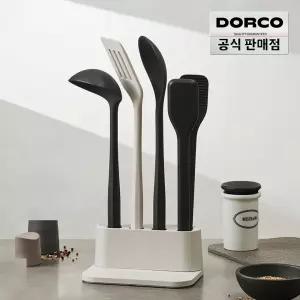 [십일절 ~25%] 도루코 헤리콘 실리콘 키친툴 5종세트 (키친툴4종+거치대) /집들이선물/선물세트
