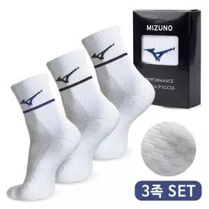 [미즈노] 3족 세트 퍼포먼스 논슬립 남성 스포츠 양말 / 개별선물 포장 52JK260100