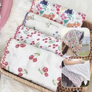 여성 손수건 55cm x 55cm 대형 큰 손수건스카프 면100% 쁘띠 등산 단체
