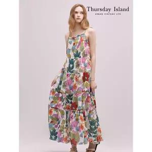 [써스데이아일랜드][Thursday Island] 플라워패턴 슬리브리스 원피스(T244MOP257W)