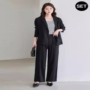 [모리스커밍홈][SET]모던 루즈핏 자켓 와이드 팬츠 린넨 셋업_M2604SE037B