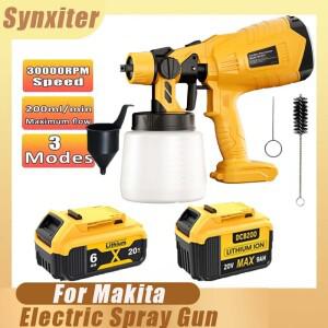 DEWALT 호환 18V 배터리 용 1000ML 전기 스프레이 건 자동차 가구 무선 페인트 분무기 Windows 그림