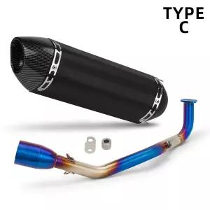 호환  야마하 NMAX NMAX155 V2 2021-2024 배기 시스템 스쿠터 용 NMAX155 배기 매니폴드 R77 머플러
