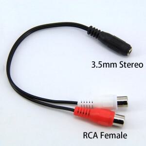 3.5mm Y 스플리터 와이어 스테레오 오디오 어댑터 암잭 - 2 RCA 암 소켓 AUX 연장 케이블 헤드폰
