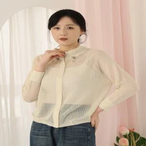 [웬디즈갤러리]퓨어 넥스트링 스카시 가디건 시스루 봄 여름 VCD105