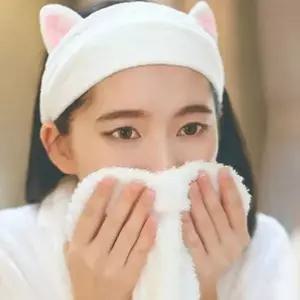 고양이 귀 디자인 헤어밴드 세안용 머리 고정띠 샤워 화장 세수 액세서리