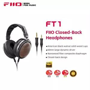FiiO FT1-새 버전 폐쇄형 오버이어 섬유 복합 다이어프램 유선 Hi-Fi 헤드폰 스튜디오용 미국산 호두나무
