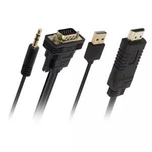 VGA RGB to HDMI 변환 케이블 3M (1.8m 선택) 오디오 지원 모니터 확장 컨버터 USB전원 빔프로젝터 젠더