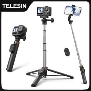 텔레신 무선 블루투스 셀카봉 삼각대 DJI 오즈모 액션 4 5pro 6 고프로 9 10 스마트폰용