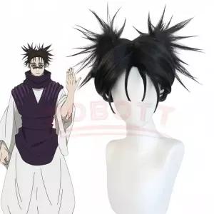 주술회전 Jujutsu JJK 만화 Choso 코스프레 가발 애니메이션 Kaisen 블랙 더블 포니 테일 헤어 스티커 Itad