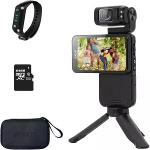 ORDRO M3 포켓 카메라 4K 60FPS 휴대용 비디오 캠코더 48MP UHD 3.5인치 회전식 IPS 스크린 3250mAh 배터리
