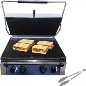 상업용 듀얼 헤드 파니니 그릴 3000W 전기 샌드위치 파니 메이커 50-300°C 스테인리스 스틸 프레스