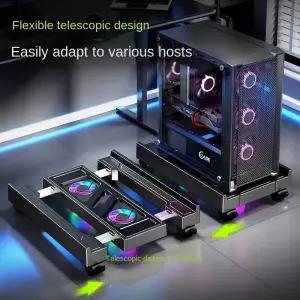 BEISHI 조절식 컴퓨터 CPU 홀더 (RGB 쿨링 팬 방열 기능 포함) 게이머용 모바일 PC 타워 스탠드