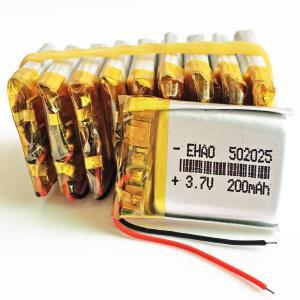 많은 10개 3.7V 200mAh 502025 리튬 폴리머 LiPo 충전식 배터리 Mp3 카메라 블루투스 GPS PSP 모바일 5x20x